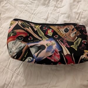 Nicole Miller Barbie Themed Cosmetic Bag - Black and Red